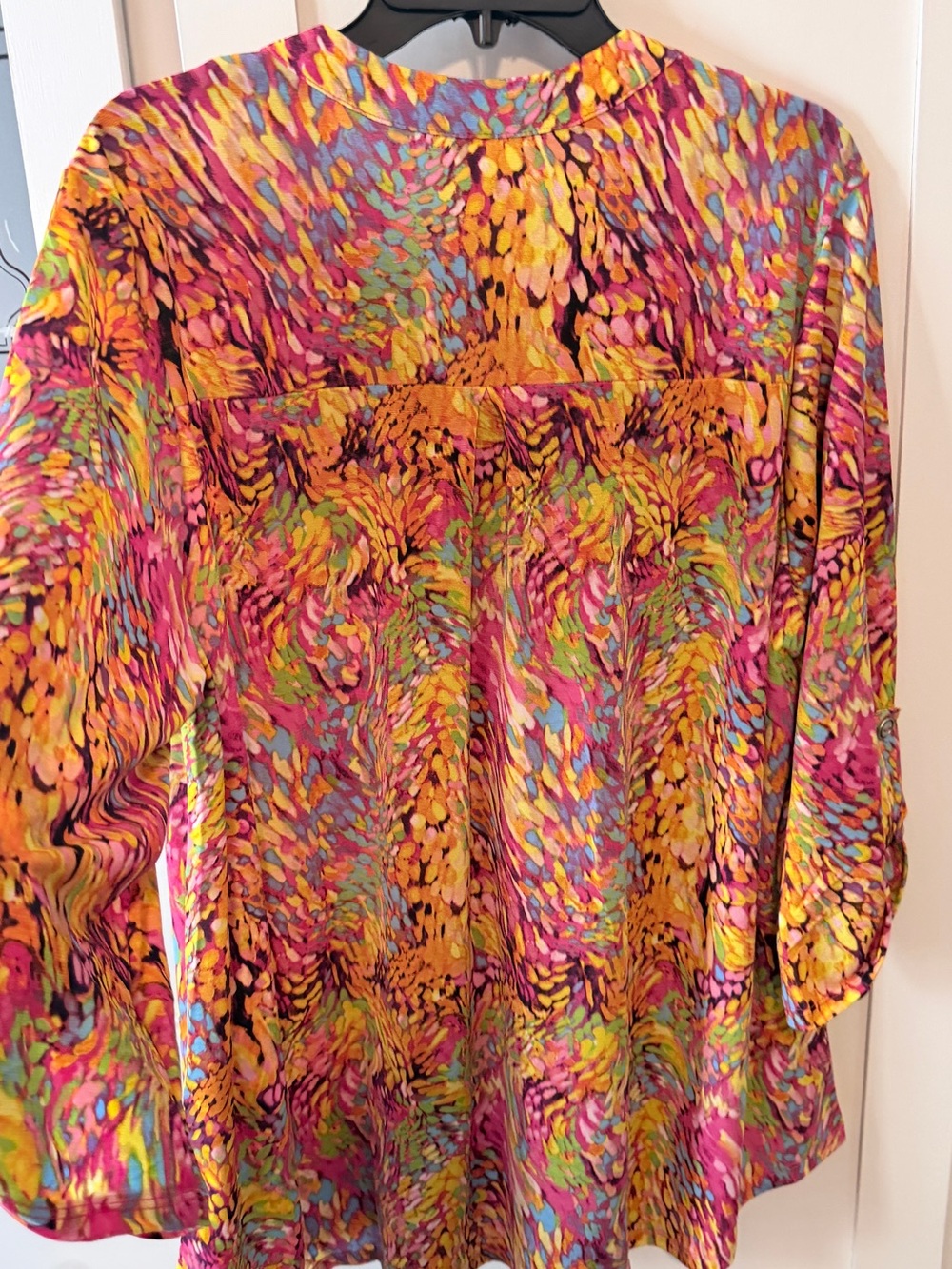 dear scarlett Multicolor V-Neck Tunic - Pink, Yellow & Green - Picture 7 of 9